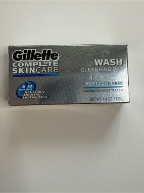 NEW Gillette Complete Skin Care Cleansing Bar, Fragrance Free 4.4oz Discontinued